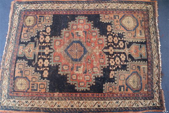 Two red and blue ground rugs, 120 x 90cm & 120 x 100cm